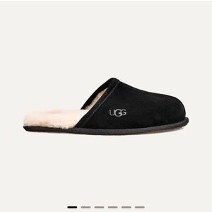 Mens UGG Black and Cream Suede Slippers